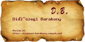 Diószegi Barakony névjegykártya